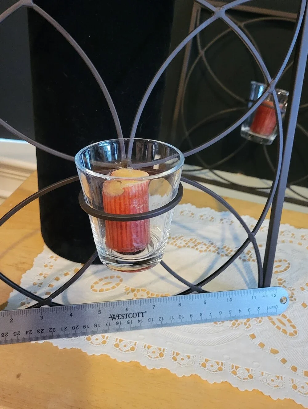 Pair of Wrought Iron  Tealight Wall Sconce Candle Holder 12